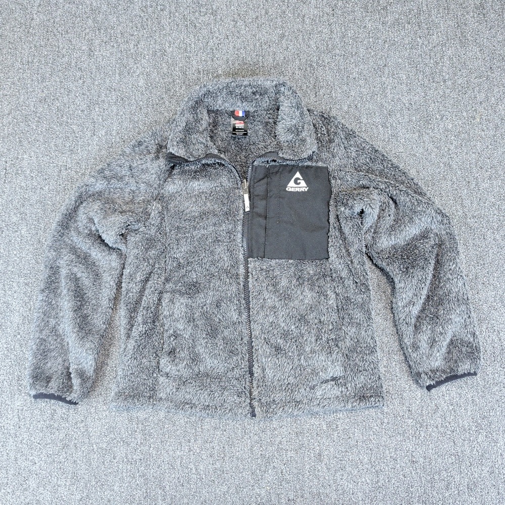 Gerry Boys Fleece Jacket M 10/12 Polyester Gray Sherpa Full Zip Outdoor Hiking — photo 2